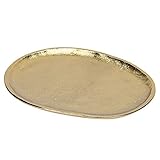 Murago - Dekoschale ca.16,5cm Gold-farbig Dekoteller Schale Tablett für Schmuckteller Schlüssel Ring Ablage Metall Schmuckschale Kosmetik Seifen Teller Wohnzimmer Deko Badezimmer Tischdeko