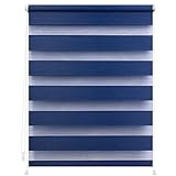Lichtblick Doppelrollo ohne Bohren mit Verspannung, Trendfarben, stufenlos verstellbar, einfache Montage, für Fenster Blau,70 cm x 150 cm (B x L)