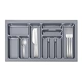 Besteckeinsatz für Besteck, einfache Besteckeinsätze für Küche, Zuhause (grau)