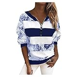 Damen Mode Motiv Tunika Streetwear Langarmshirt Bluse Lange Ärmel Hemd Sweatshirt Tops Elegant Lässig Große Größen Lose Bluse Tops Stilvolles Freizeit Einfach Bequem Shirt Sweatjacke Oberteile