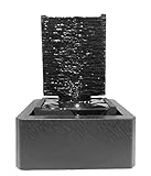 Dehner Zimmerbrunnen Moana mit LED-Beleuchtung, ca. 27 x 20 x 18 cm, Polyresin, schwarz