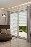 K-home 517667-36 Klemmfix Doppelrollo Madrid ohne Bohren Weiß 90 x 200 cm (B x L)