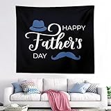 Ledander Wandteppich mit Aufschrift 'Happy Father's Day', Kunst-Wandteppich, Banner, Party-Foto-Hintergrund, Wanddesign für Schlafzimmer, Wohnzimmer, Vatergeschenk (129,5 x 149,9 cm)