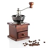 NEALMART Manuelle Kaffeemühle Kaffeemühle Kaffeemühle Retro Classic Kaffeemühle Handmühle mit sauberer Bürste Geschenk für Kaffeeliebhaber