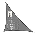 WOLTU Sonnensegel dreieckig 4,2x4,2x6m Sonnenschutz HDPE Durchlässig Atmungsaktiv Sonnendach UV Schutz mit Befestigung Set