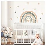 Little Deco Wandsticker Kinderzimmer Regenbogen mit Herzchen Wandtattoo Wandaufkleber für Babyzimmer Wanddeko DL940-1