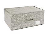 WENKO Aufbewahrungsbox Balance - Aufbewahrungskorb mit Deckel, Polypropylen, 44 x 19 x 33 cm, Taupe