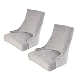 N/A Wingback-Esszimmerstuhlbezüge, Stretch-Samt, Abnehmbarer, waschbarer Seitenstuhl-Schutzbezug, für Heimparty-Jätendekoration,Light Gray,2pcs