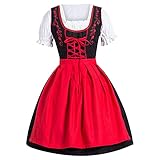 YULONGESS Damen Dirndl, Kurz Trachtenkleider Elegant Sexy Deutsches Kleid Dirndlkleid für Oktoberfest 2023 Dirndl Bluse für Oktoberfest Besondere Anlässe Grosse Grössen Dress S-XXL