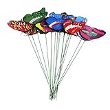 Veemoon Schmetterlingshaus-Ornamente Blumentöpfe Zimmerpflanzen Für Den Innenbereich 50 Stück Schmetterlingspfähle Für Den Außenbereich Schmetterlinge Rasenpfähle Dekorative