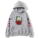 Anime Alice In Borderland Männer Frauen 2D Grafik Gedruckt Sweatshirt Harajuku Frühling Herbst Tops Unisex Hoodies Light Gray,L