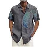 Dhyuen Herren Tshirt Kurzarm Bequeme Freizeithemden Blusen Lässige Freizeit Freizeithemd Sommershirt Freizeithemd Shirts Top Business Casual Shirt Blusen Hemden Sommershirt Top Mann（M,3-Gray）