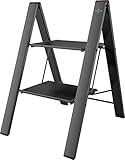 Anodized Aluminium Steps Stool Leonardo 2 Black