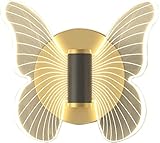 BEUTEE 6W moderne goldene Schmetterlings-Wandleuchte, Schlafzimmer-Nachttischleuchte, Kinder-Kind-Mädchen-Baby-Schlafzimmer-Kinderzimmer-Schule-Dekor-Wandlaterne, warmes Licht, warmes Licht
