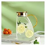 Krug Großes Fassungsvermögen Glaskrug Hochtemperaturbeständiger Kühlschrank Seitentür Kaltwasserkocher Haushalt Teekanne mit Griff (50,7/60,8 Oz) Heiß-/Kaltwasserkaraffe (Size : Small)