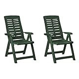 Mojawo 2 STK. Bequeme Klappstühle, Campingsessel für Camping, Terrasse, Garten und Balkon - 5-Fach Verstellbarer Gartenstuhl - witterungsbeständiger Positionssessel - Grün