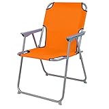 Praktisch und Gut. Campingstuhl Faltstuhl Stoff Orange Camping-Klappstuhl Anglerstuhl Regiestuhl Angelstuhl Metall