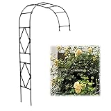 LekLai Großer Halbseitiger Gartenbogen, 2,4 M, Hochzeitsbogen, Metallstütze, Pergola-Laube Für Verschiedene Kletterpflanzen, Laube, Wetterbeständig, Wandkunst, Kletterpflanze, Rasen, Hinterhof/150X2