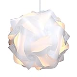 kwmobile DIY Puzzle Lampe XL Deckenlampe - Pendelleuchte Schirm Lampe - Set mit Deckenbefestigung 90cm Kabel E27 Fassung - Puzzlelampe in Weiß