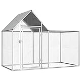 vidaXL Hühnerstall Kleintierstall Gehege Freilauf Vogelkäfig Hühnerkäfig Hühnerhaus Freigehege Geflügelstall Voliere 2x1x1,5m Verzinkter Stahl