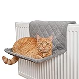 PiuPet® Katzen Heizungsliege I Für Katzen bis 7kg geeignet I Für alle gängige Heizkörper I Katzenhängematte für die Heizung I Hängematte für Katzen