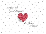 Sovie HORECA Linclass® Airlaid Tischset 40 x 30 cm | stoffähnliches Platzset/Einweg-Platzdeckchen für Events | Platzmatten für edle Tischdeko | 100 Stück | HERZLICH WILLKOMMEN