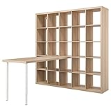 Ikea KALLAX Schreibtischkombination, 182x179x182 cm, weiß/weiß gebeizte Eiche
