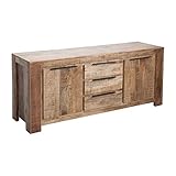 riess-ambiente.de Massives Sideboard Iron Craft 175cm Mangoholz Handarbeit Board Anrichte Kommode