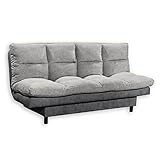 LOTTA 2 Bequemes Schlafsofa mit Bettkasten, Anthrazit / Silber - Klappbares Sofa 2-farbig mit Schlaffunktion & Komforthöhe - 190 x 85 x 95 cm (B/H/T)