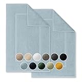 Blumtal 2er Set Premium Frottier Badematte - Badeteppich Oeko-TEX® Zertifiziert, waschbarer Badvorleger 50x80cm, saugstark & weich, hellblau