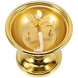 LASONS Laternen Dekor Camping Laternen Messing Öllampe Lampe Kerosinlampe Buddhistische Öllampe Golden Cup Kerzenhalter Buddhistischer Altarbedarf für Tempel Puja Home Decor Camping Home