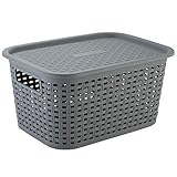 axentia Rattankorb Korb, grau, ca. 15 l