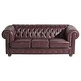 Max Winzer Sofa 3-Sitzer Bridgeport Wischleder rot