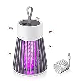 UQTUKO Elektrische Mückenfalle, Mini Mückenlampe mit LED-Licht UV Insektenvernichter Insektenlampe USB Tragbar Mücken Fliegenkillerfalle für Schlafzimmer, Küche, Innen, Aussen Gärten