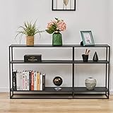 SVITA Sideboard Kommode Regal Konsolentisch Industrie Style Metall Schwarz 25 cm tief