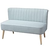 HOMCOM 2-Sitzer Stoffsofa Polstersofa Sitzmöbel Loungesofa Holz Schaumstoff Hellgrün 117 x 56,5 x 77 cm