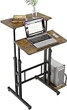 Dripex Stehpult Höhenverstellbar Laptoptisch, Computertisch mit Rollen, Mobile Workstation mit neigbar Tischplatte, Stehschreibtisch für Zuhause Büro, 60x60x67-115cm