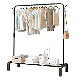 Schuhbank-Garderobenständer, Kleiderbügel, Kleiderständer, Wäsche-Trockenständer, robust, Garderobe freistehend, Metallrahmen mit Haken, einfach zu montieren, für Flur, Schlafzimmer, Wohnzim