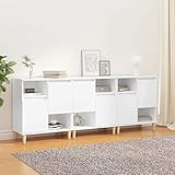 ZEYUAN Sideboards 3 STK Kommode Schlafzimmer, Schlafzimmer Möbel, Komodenschrank, Esszimmer Schrank, Buffetschrank, Büromöbel, Weiß 60x35x70 cm Holzwerkstoff