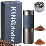 KINGrinder K2 Eisengrau, manuelle Hand-Kaffeemühle, 140 einstellbare Mahlstufen für Aeropresse, französische Presse, Tropfen, Espresso mit Montagekonsistenz, konische Fräsmühle, 25 g Kapazität