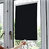 Verdunkelungsrollos Für Fenster,Dachfenster Sonnenschutzrollos,Einziehbare Tragbare Vorhänge,Saugnapf Rollos Ohne Bohren,Thermorollo,Rollläden Für Heimbüro Schlafzimmer,Black-50×125cm(19.7 * 49.2in)