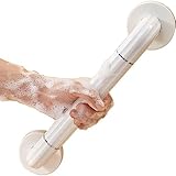 WANZPITS An der Wand befestigte Badezimmer-Griff-Schienen-Edelstahl, Dusche-Griff-Stangen für Badewannen und Duschen Balance-Griff-Stange für ältere Badewanne-Toiletten-Schlafzimmer,Weiß,38cm