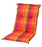 Sun Garden 10454-310 Auflage Niederlehner Naxos rot-orange-gelb kariert 98x49x6 cm Sitzpolster (ohne Stuhl)