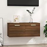 ZEYUAN Wandschrank, Hängeschrank, Fernsehschrank, Sideboard Hängend, Sideboard Tv Lowboard, Tv Cabinet, Braun Eiche 80x35x36,5 cm Holzwerkstoff