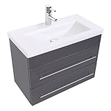 70cm Waschtisch mit Unterschrank in anthrazit inkl. Keramik-Waschbecken