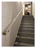 Geländerspindeln Treppenhandläufe Für Innentreppen Moderne Dekor-Wandhalterung. Stützstange Runden, Transparente Acrylblasen-Handläufe 1,5 2 2,5 3 3,6 4 M Lang ( Color : Gold end caps , Size : 1.6m(5.