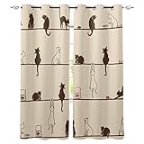 YTITILUCK Heimdekor-Vorhang, Katze, Seil, Maus, Schlafzimmer, Küche, Vorhänge, Wohnzimmer, Dekoration, Fenstervorhänge, B x H: 2 x 55 x 90 Zoll (140 x 229 cm), Verdunkelungsvorhang