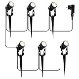 4yourgarden 6er Set Gartenleuchten LED mit Erdspieß und Netzteil IP65 | wasserdichte LED Gartenstrahler als Wegeleuchten oder Außenstrahler mit Stecker