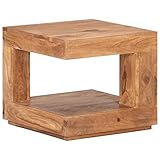 vidaXL Massivholz Couchtisch 45x45x40cm Wohnzimmertisch Holztisch Beistelltisch Kaffeetisch Sofatisch Dekotisch Tisch Akazienholz Vintage-Stil