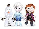 Disney Frozen - Packung mit 2 Plüschtieren 20cm Prinzessinnen ELSA und Anna + Olaf Superweiche Qualität